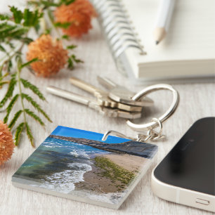 Beach in Puerto Piramides, Argentina Key Ring