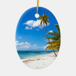 Beach in Saona Dominican Republic Ceramic Tree Decoration