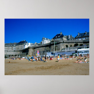 Beach in St Malo, France Poster