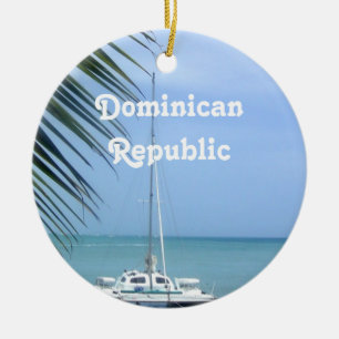 Beach in the Dominican Ceramic Tree Decoration