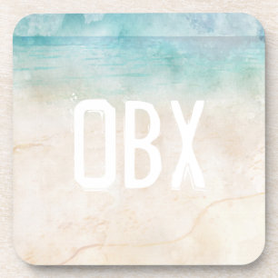 Beach Initials Ocean Beach Water Sand Travel Fun Coaster
