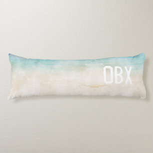 BEACH INITIALS Ocean Sand Water Travel Souvenir Body Cushion