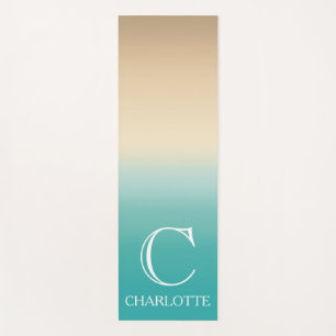 Beach-Inspired Design with Monogram and Name Yoga Mat