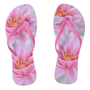 beach is calling,flips flops-Pink floral decorated Flip Flops