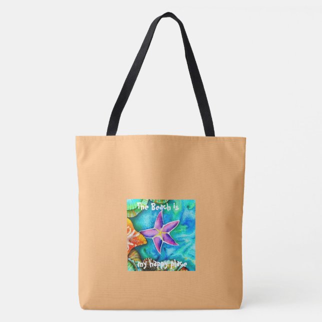 Beach is my Happy Place Tote Bag (Front)