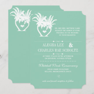 Beach Jade Green Palm Tree Destination Chalkboard Invitation
