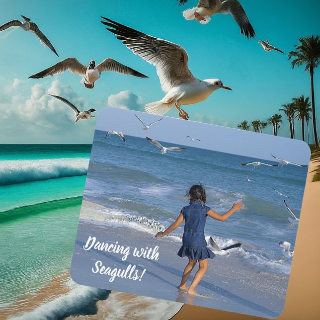 Beach Joy Dance Decorative Photo Mouse Mat (Slanted Front with Background)