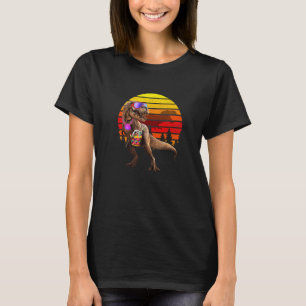 Beach Jurassic T Rex Retro Vintage World Funny Din T-Shirt