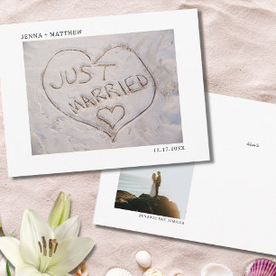 Beach Just Married Photo Announcement 