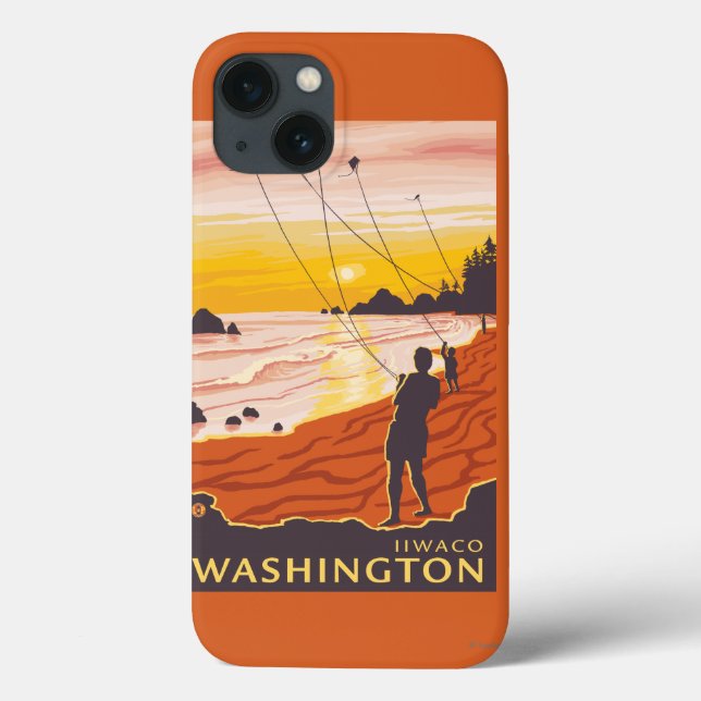 Beach & Kites - Ilwaco, Washington Case-Mate iPhone Case (Back)