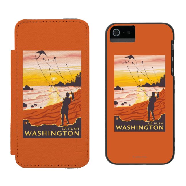 Beach & Kites - La Push, Washington Incipio iPhone Wallet Case (Side by Side)