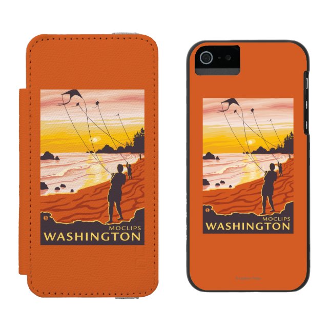 Beach & Kites - Moclips, Washington Incipio iPhone Wallet Case (Side by Side)
