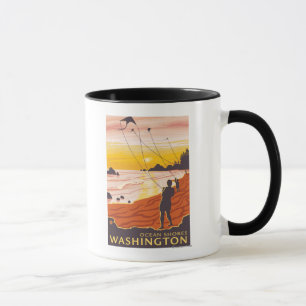 Beach & Kites - Ocean Shores, Washington Mug