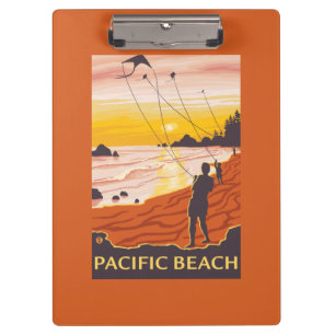 Beach & Kites - Pacific Beach, Washington Clipboard