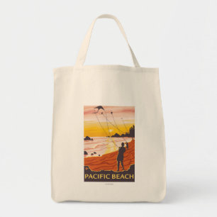 Beach & Kites - Pacific Beach, Washington Tote Bag