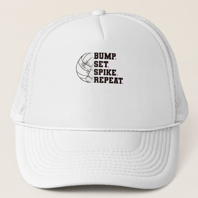 Beach Lady Volleyball Player Volleyball Girl Trucker Hat (Front)
