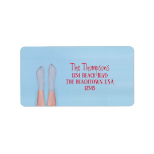 Beach Lake Ocean Simple Personalised Cute Label