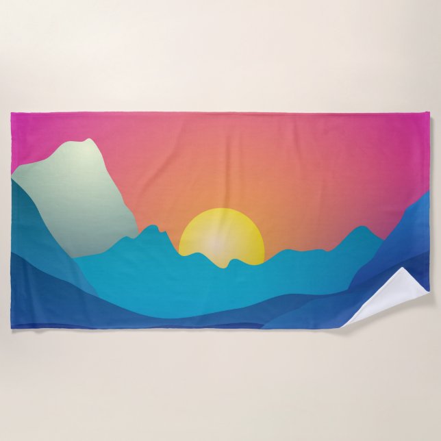 Beach Landscape Abstract Beach Towel (Front)