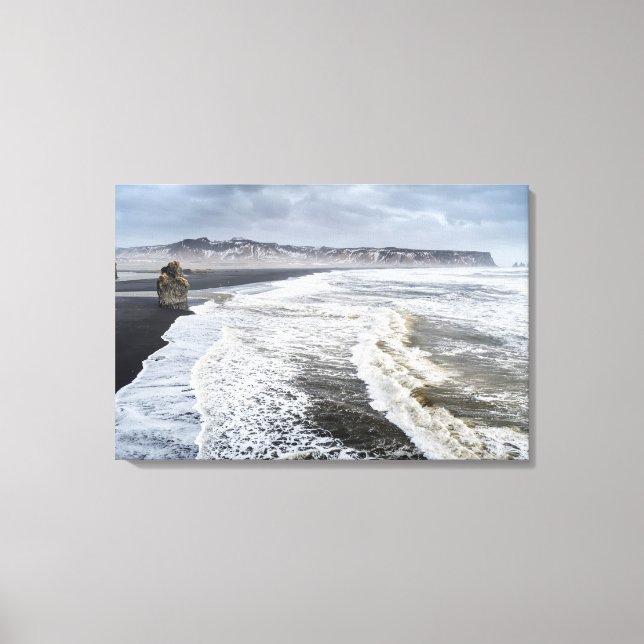 Beach Landscape In Winter Canvas Print (Front)