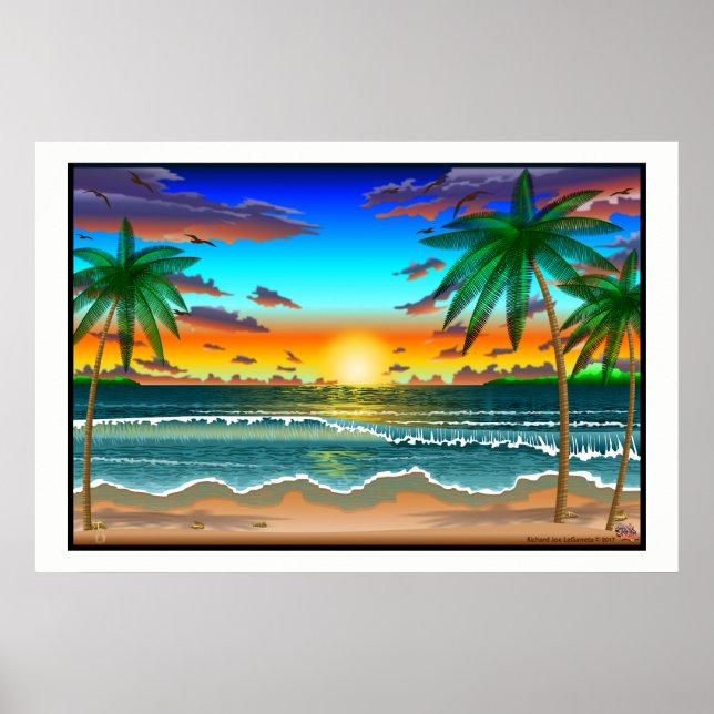 Beach Lanscape scenery one cratemade poster large (Front)
