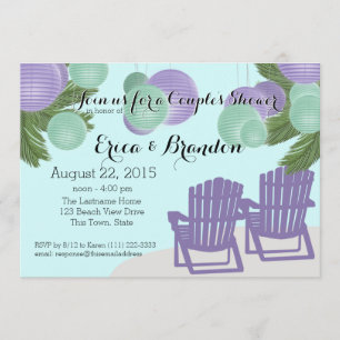 Beach Lanterns Couple's Shower Invitation