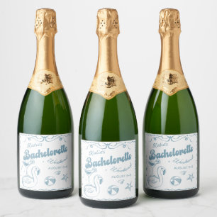 Beach Last Toast Bachelorette Party Sparkling Wine Label