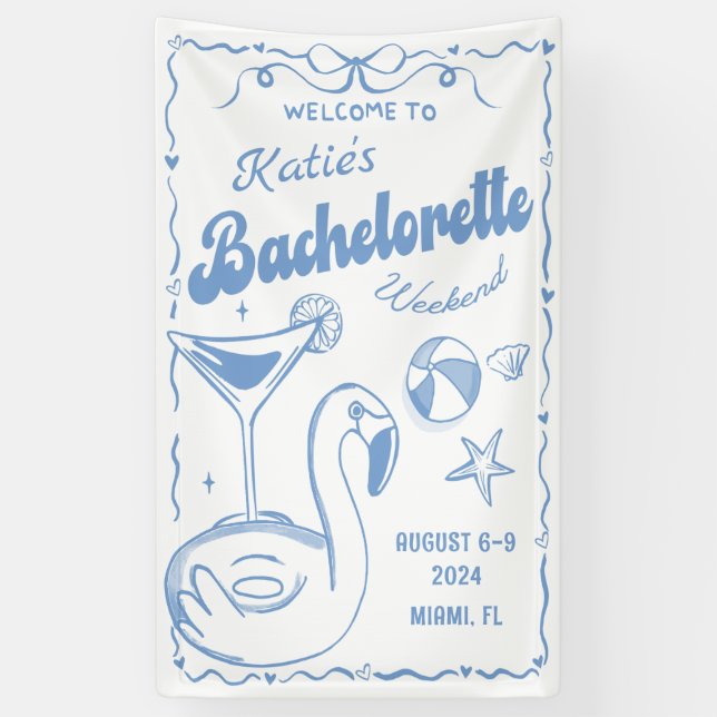  Beach Last Toast Bachelorette Weekend Banner (Vertical)