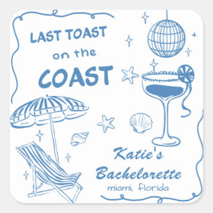 Beach Last toast Coast Bachelorette Party Sticker