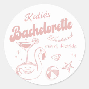Beach Last toast Pink Bachelorette Party Sticker