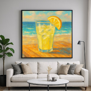 Beach lemonade - Pastel Painting Style Still Life Poster