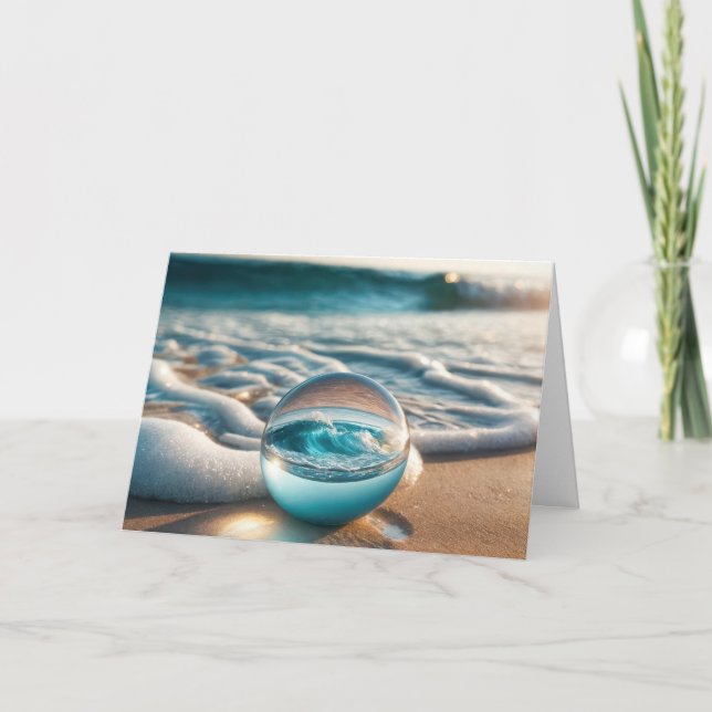 Beach Lens Ball for Birthday Card (Front)