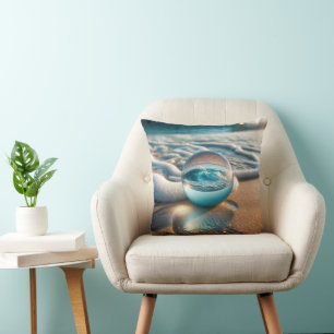 Beach Lens Ball With Ocean Wave Cushion