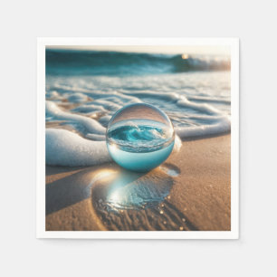 Beach Lens Ball With Ocean Wave Napkin