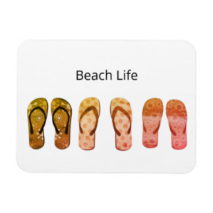 Beach life and Red Flip Flops  Magnet