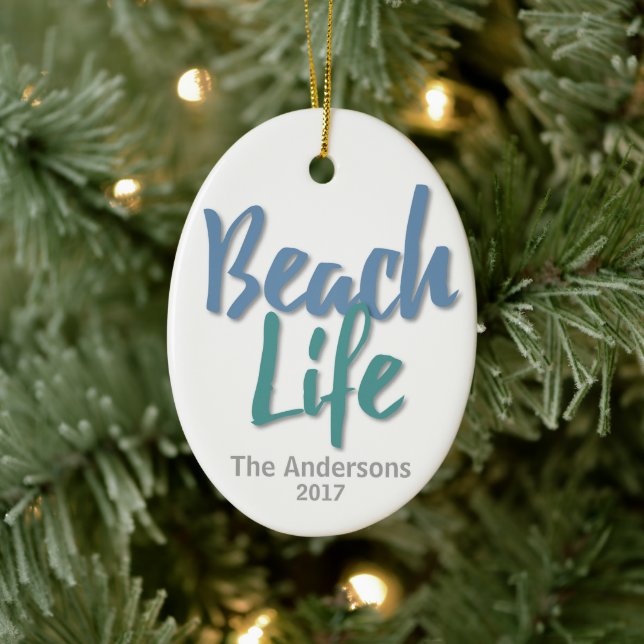 Beach Life Blue and Teal Ceramic Tree Decoration (Tree)