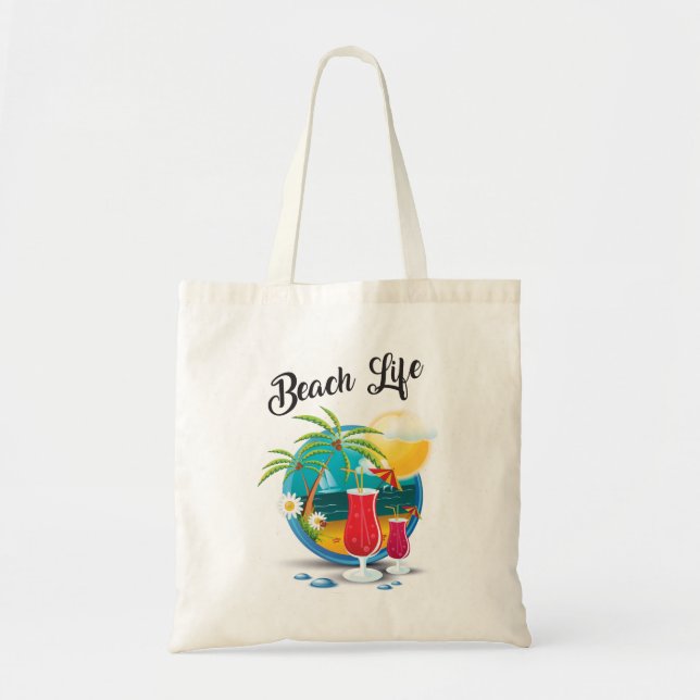 Beach Life Budget Tote Bag (Front)