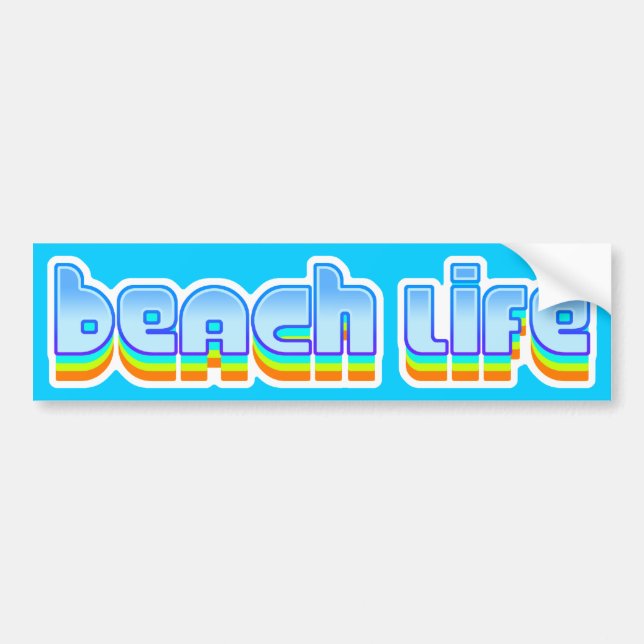 Beach Life Bumper Sticker (Front)