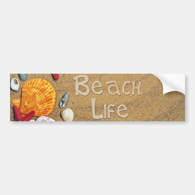 Beach Life Bumper Sticker (Front)