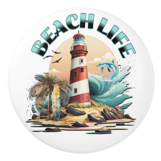 Beach Life Ceramic Knob (Front)