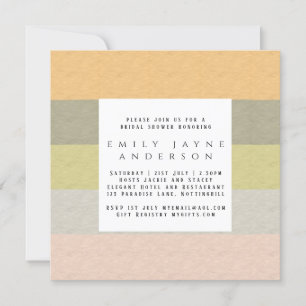 Beach Life Colour Block Modern Bridal Shower Invitation