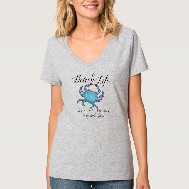 Beach Life Crab T-Shirt (Front)