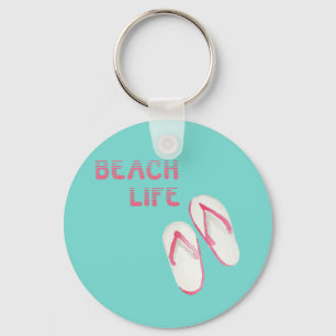 Beach Life Flip Flops Key Ring