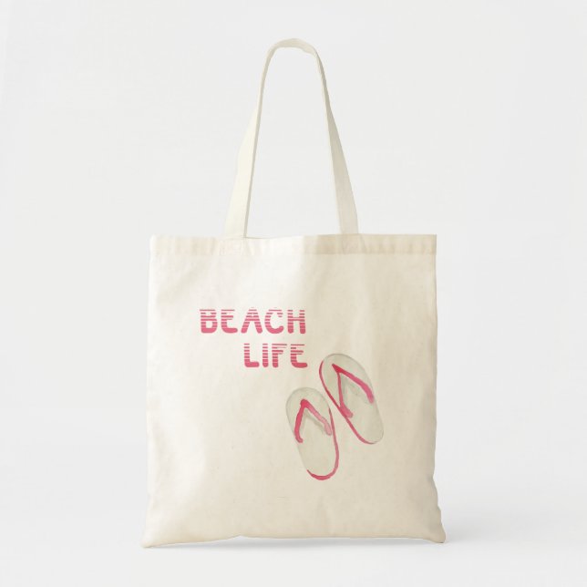 Beach Life Flip Flops Tote Bag (Front)