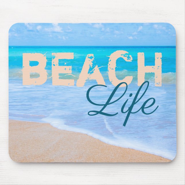 Beach Life. Gorgeous aqua sea and tropical beaches Mouse Mat (Front)