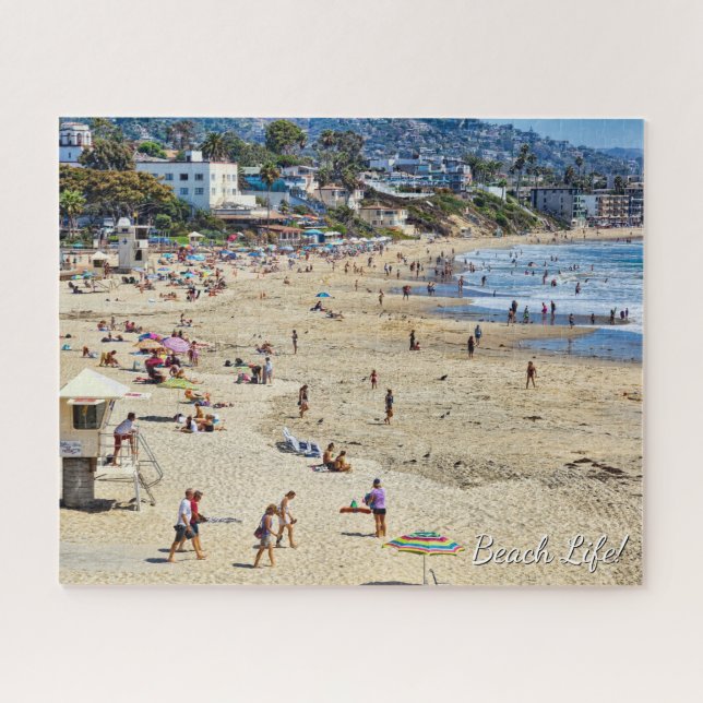 Beach Life!  Laguna Beach sand and people Jigsaw Puzzle (Horizontal)