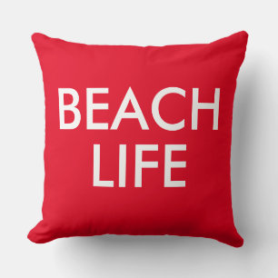 Beach Life Lifeguard Gift red Cushion