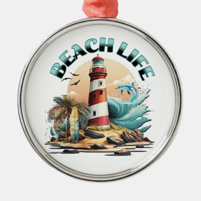 Beach Life Metal Tree Decoration (Front)