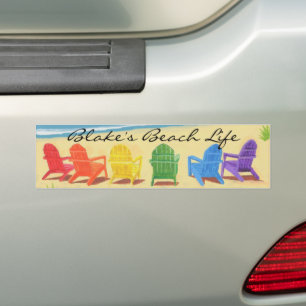 Beach Life Personalised Bumper Sticker