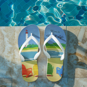 Beach Life Personalised Flip Flops