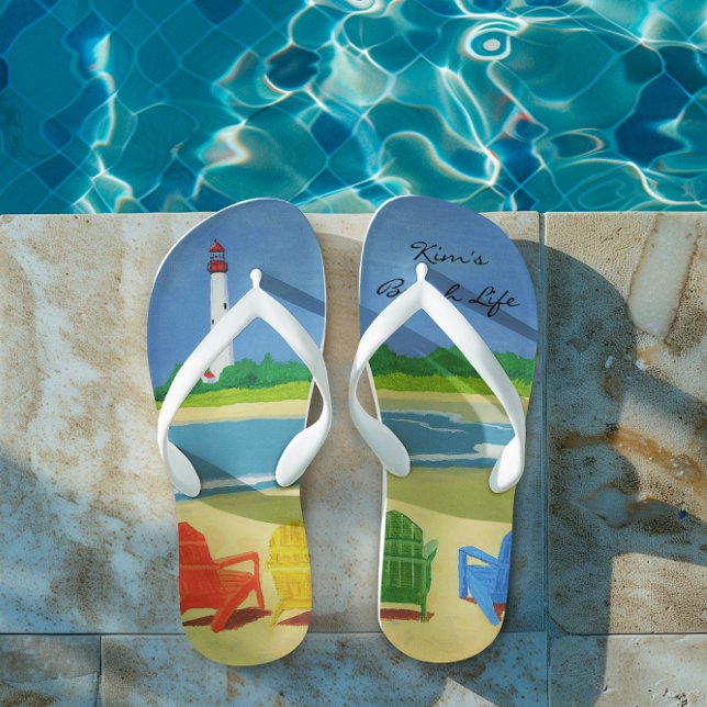 Beach Life Personalised Flip Flops (Creator Uploaded)